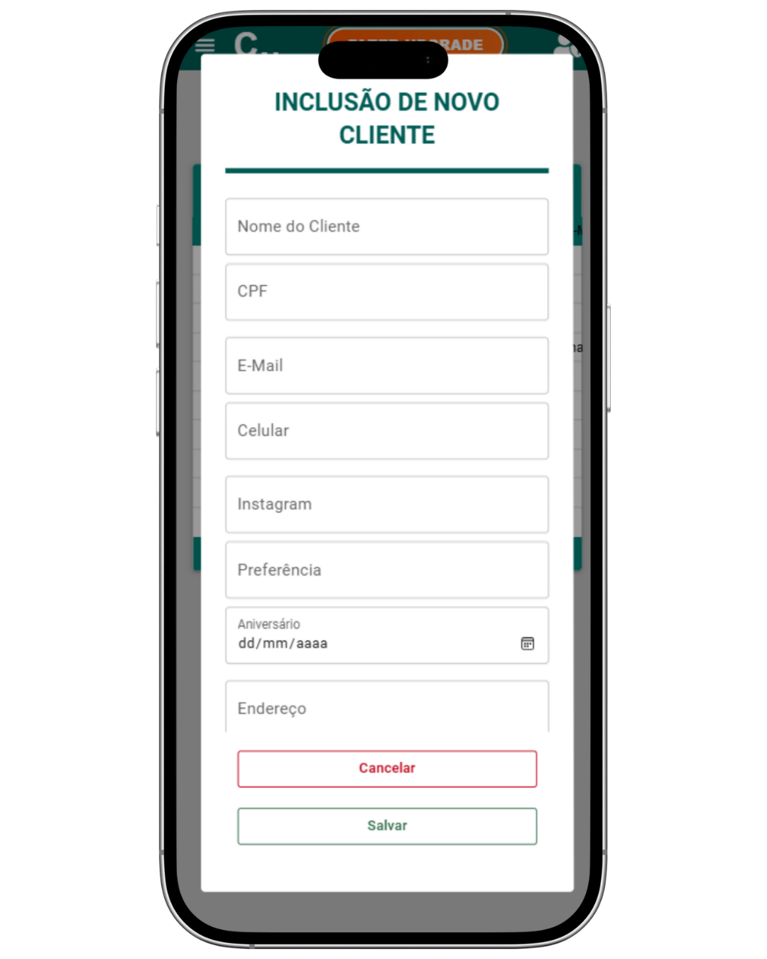 GE Aureon — cadastro de cliente